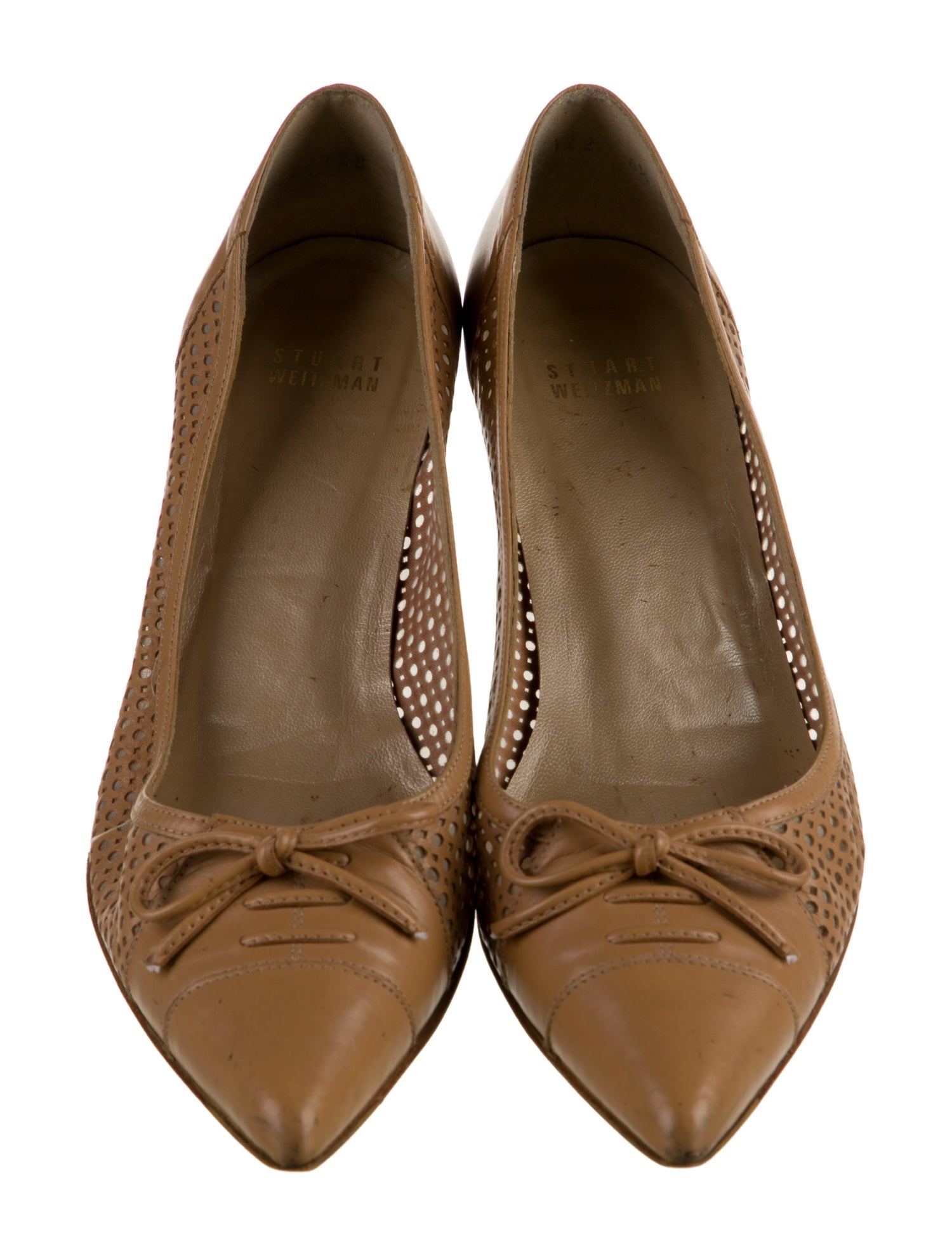 Stuart Weitzman Leather Lasercut Accents Pumps