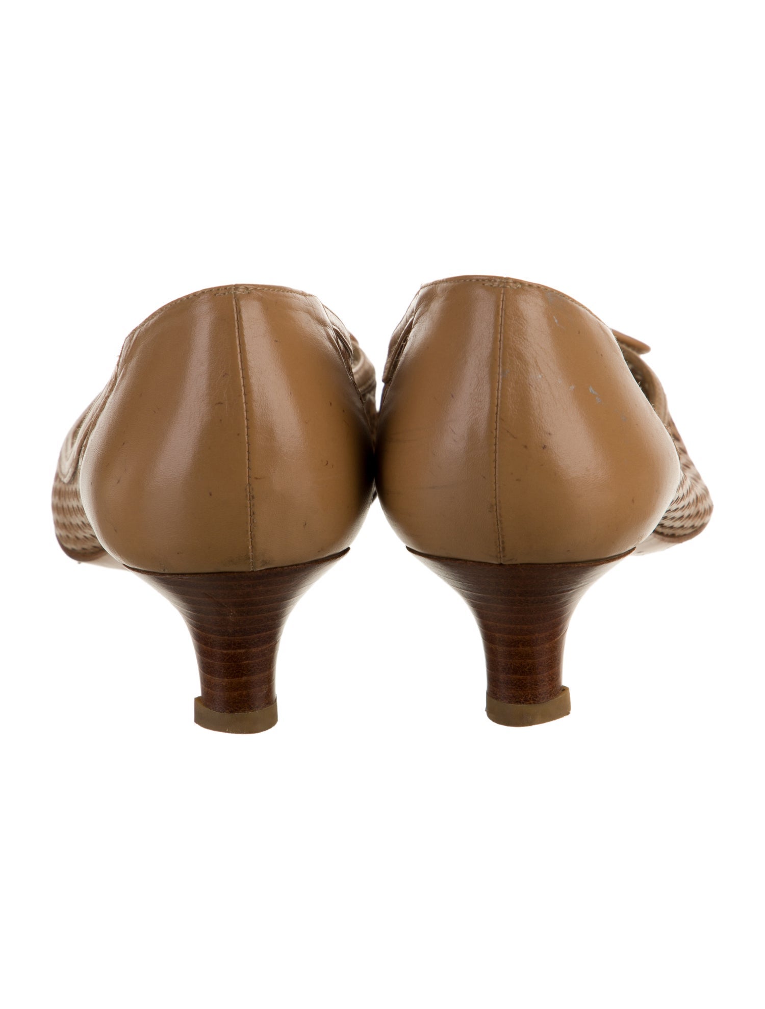 Stuart Weitzman Leather Lasercut Accents Pumps