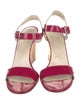 Stuart Weitzman Strut Wedge Patent Leather Sandals