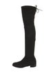 Stuart Weitzman Suede Bow Accents Lace-Up Boots