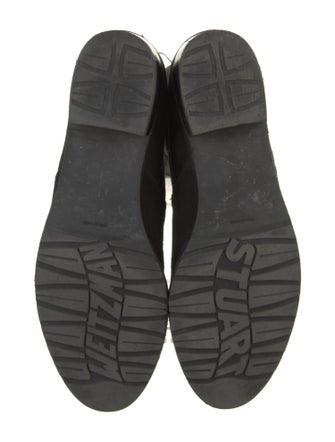 Stuart Weitzman Suede Bow Accents Lace-Up Boots