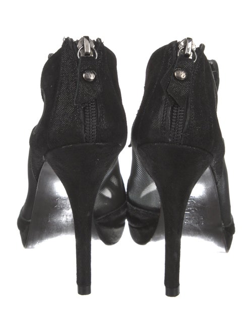 Stuart Weitzman Suede Mesh Accents Sandals