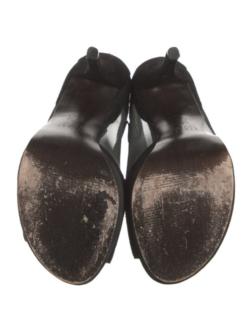 Stuart Weitzman Suede Mesh Accents Sandals
