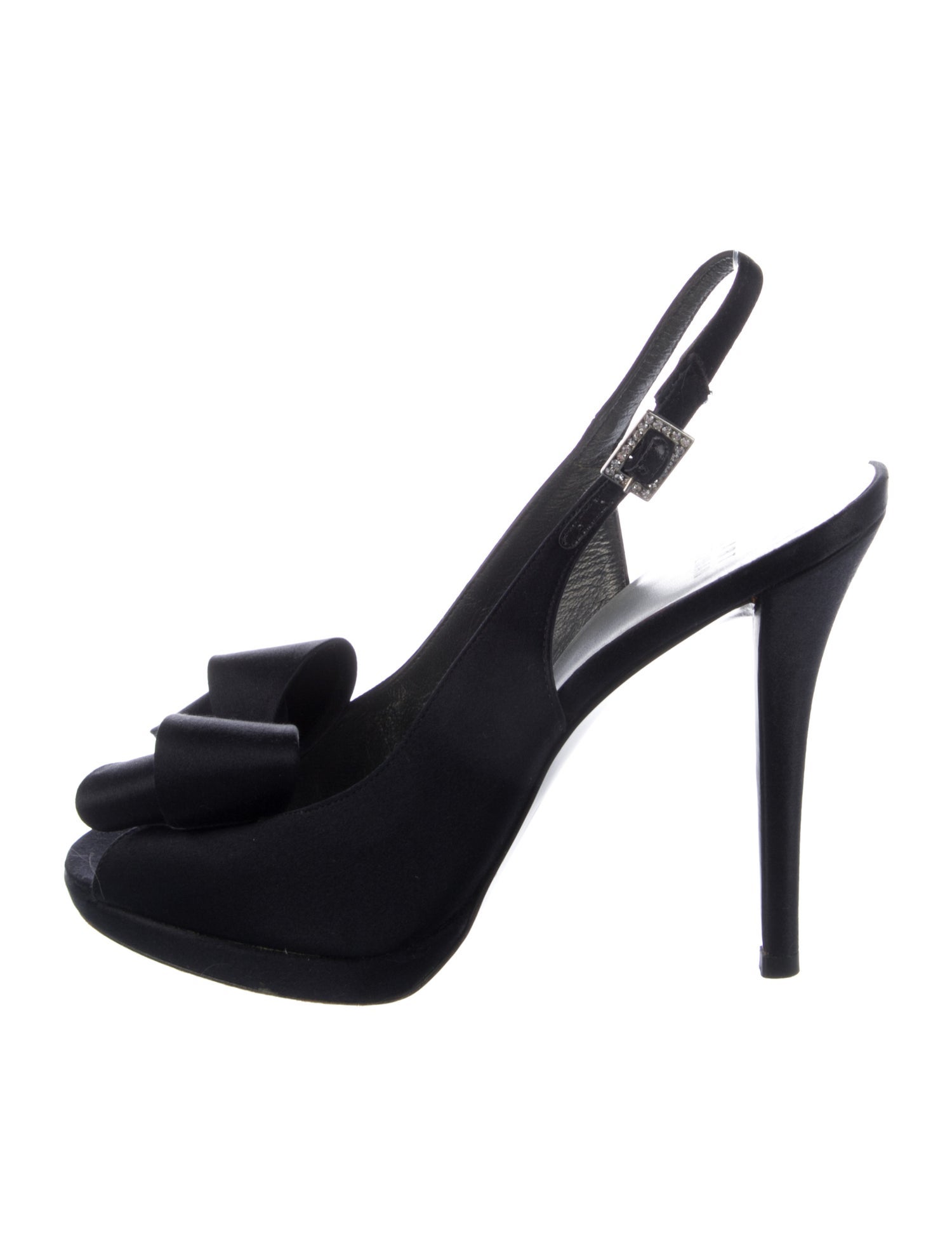 Stuart Weitzman Satin Bow Accents Slingback Sandals