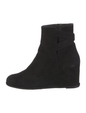 Stuart Weitzman Suede Cutout Accent Sock Boots