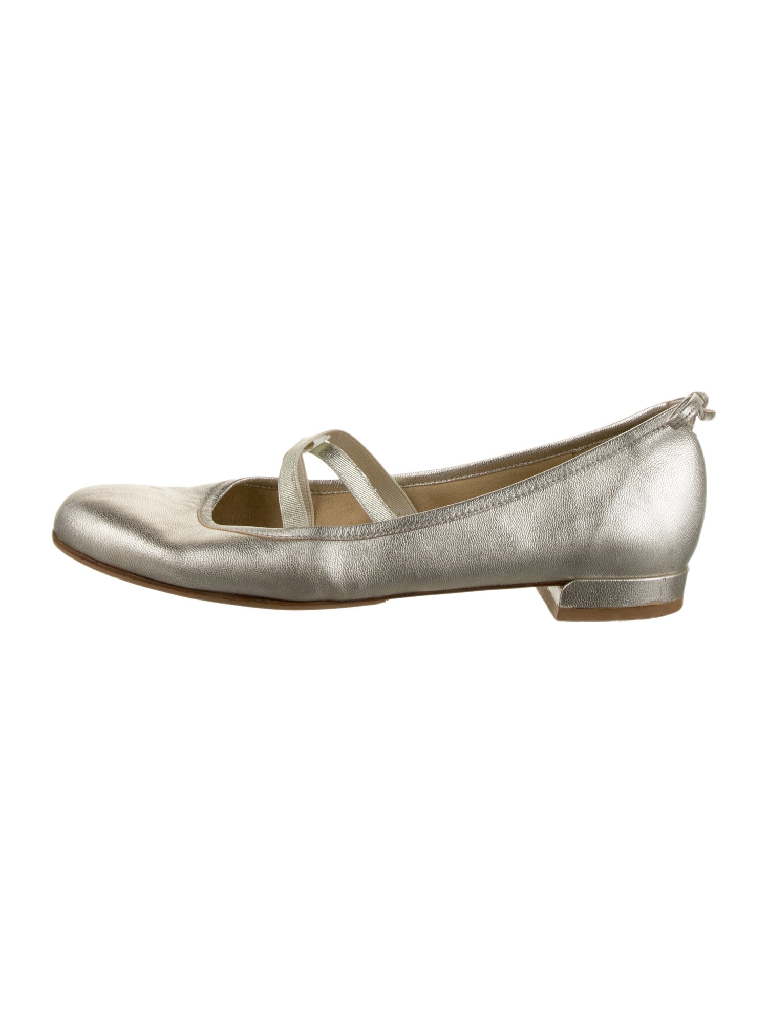 Stuart Weitzman Leather Bow Accents Mary Jane Flats
