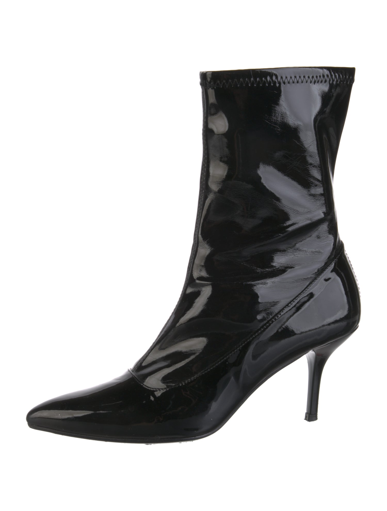 Stuart Weitzman Patent Leather Sock Boots
