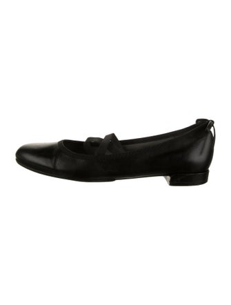 Stuart Weitzman Leather Bow Accents Ballet Flats