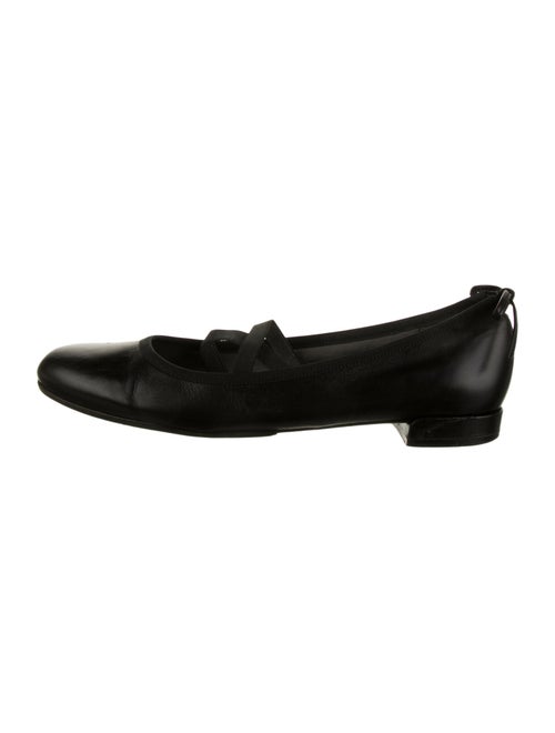 Stuart Weitzman Leather Bow Accents Ballet Flats