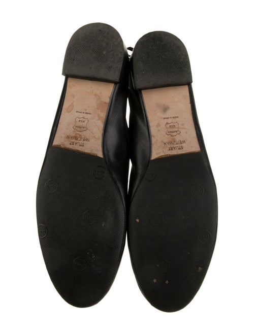 Stuart Weitzman Leather Bow Accents Ballet Flats