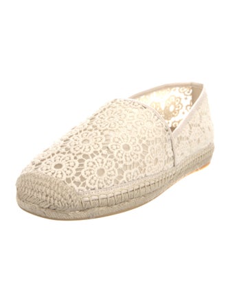 Stuart Weitzman Lace Pattern Mesh Accents Espadrilles