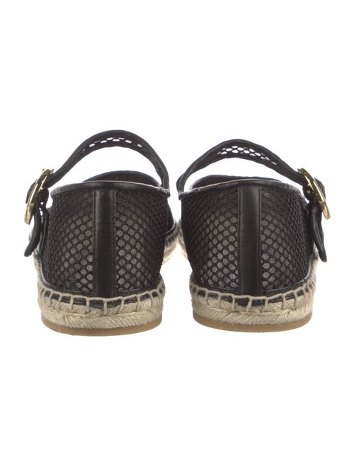 Stuart Weitzman Mesh Leather Trim Embellishment Mary Jane Flats