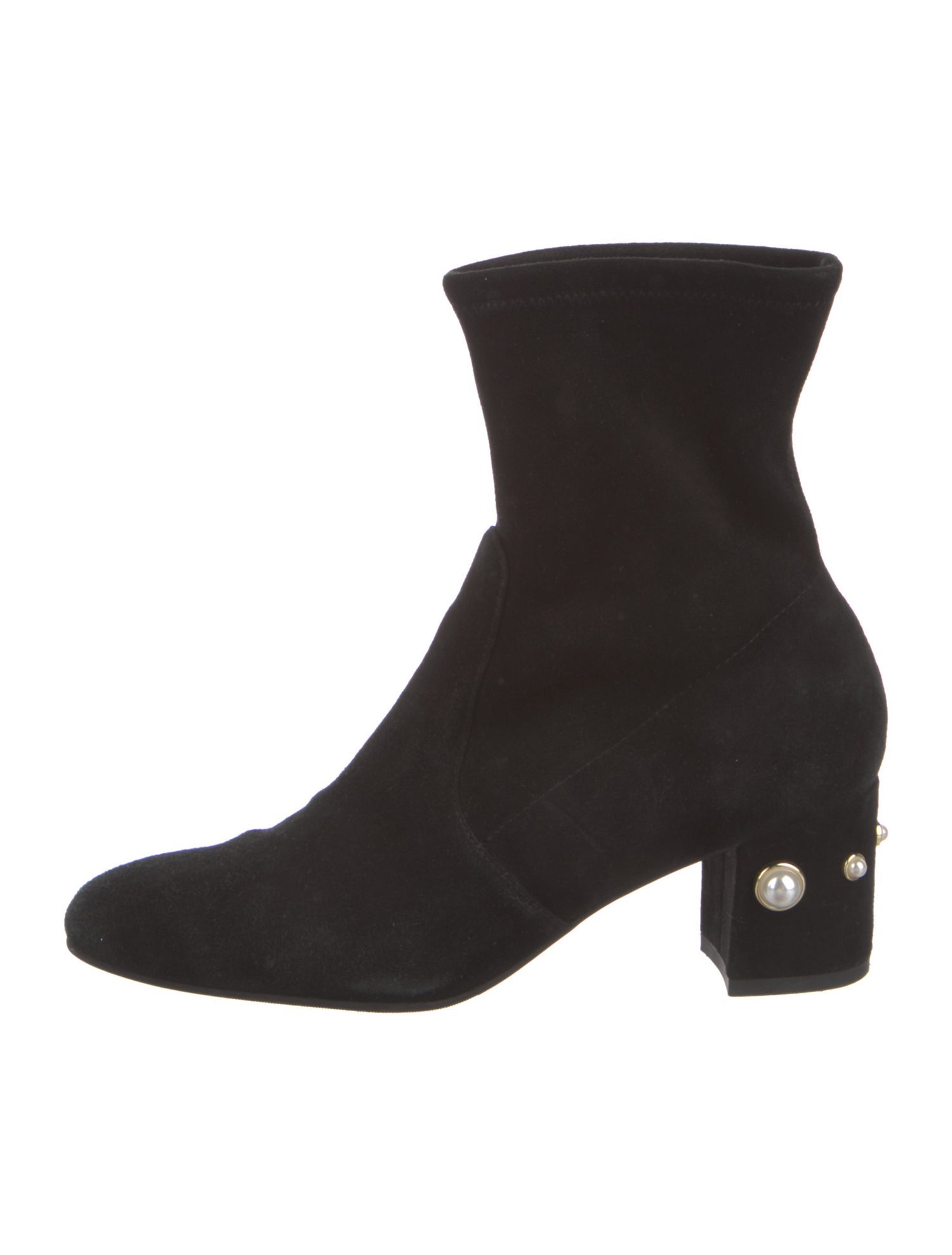 Stuart Weitzman Suede Studded Accents Sock Boots