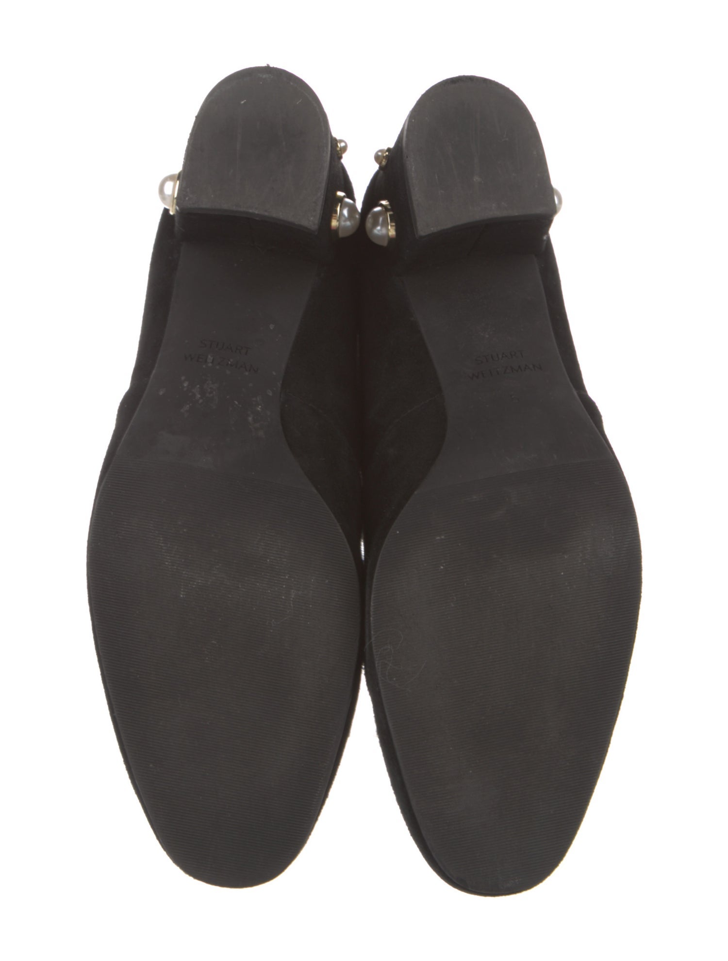 Stuart Weitzman Suede Studded Accents Sock Boots