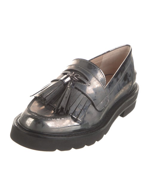 Stuart Weitzman Patent Leather Tassel Accents Loafers