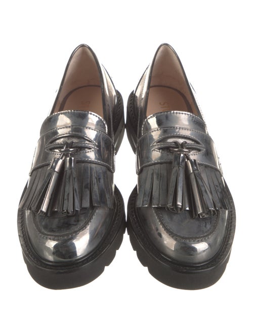 Stuart Weitzman Patent Leather Tassel Accents Loafers