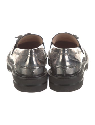 Stuart Weitzman Patent Leather Tassel Accents Loafers