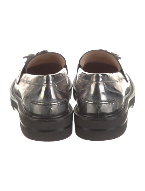 Stuart Weitzman Patent Leather Tassel Accents Loafers