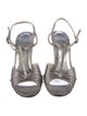 Stuart Weitzman Satin Crystal Embellishments T-Strap Sandals