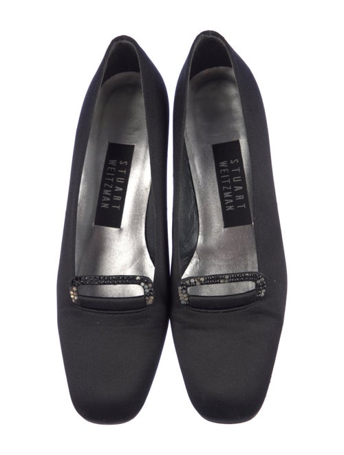 Stuart Weitzman Suede Chain-Link Accents Loafers