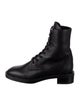 Stuart Weitzman Leather Crystal Embellishments Combat Boots