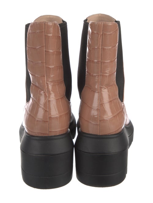 Stuart Weitzman Embossed Leather Printed Chelsea Boots