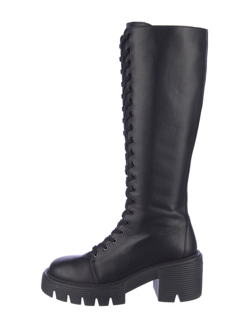 Stuart Weitzman Leather Lace-Up Boots