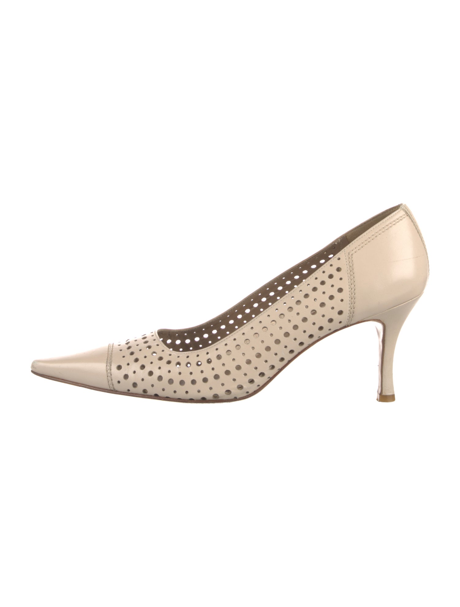 Stuart Weitzman Leather Lasercut Accents Pumps