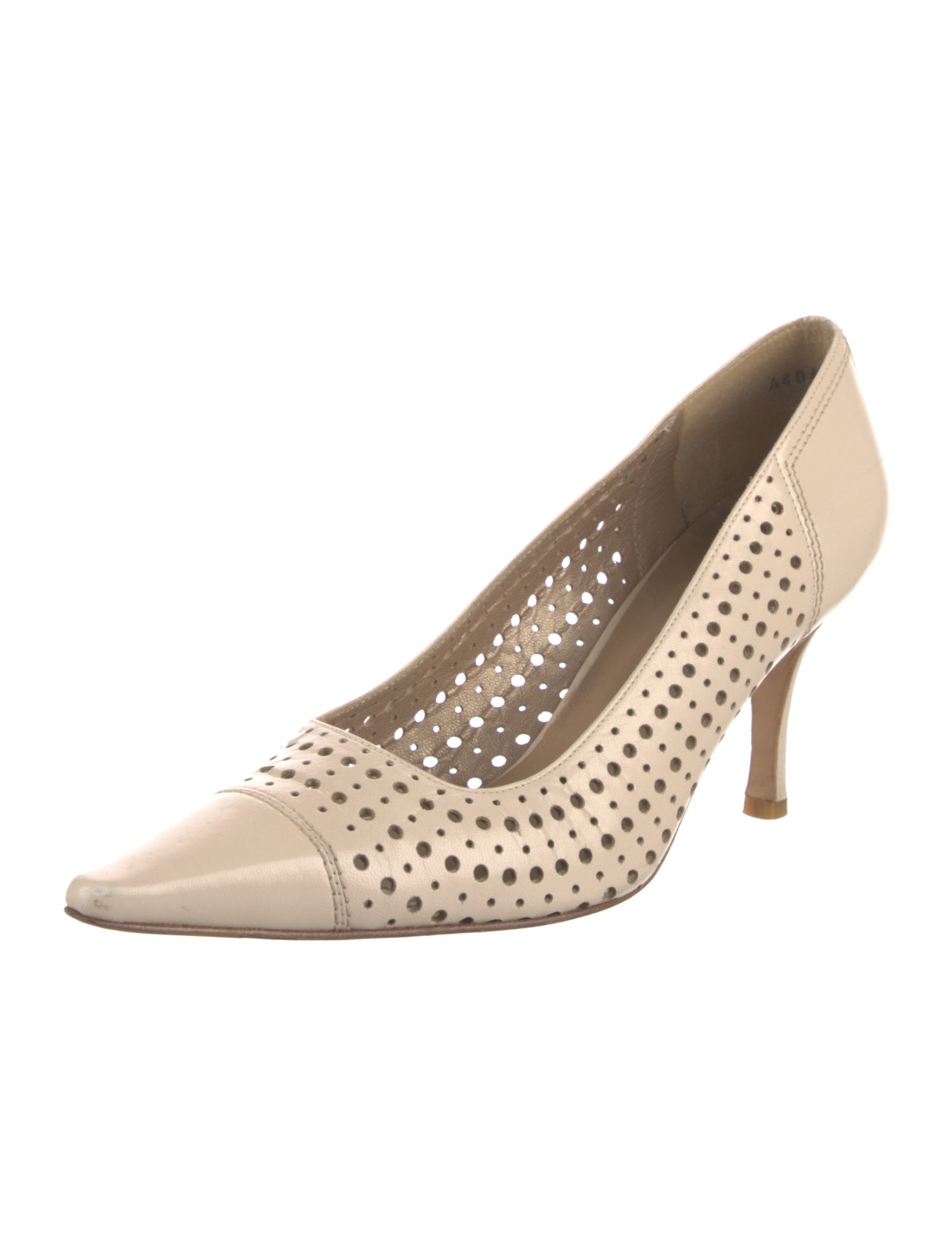Stuart Weitzman Leather Lasercut Accents Pumps