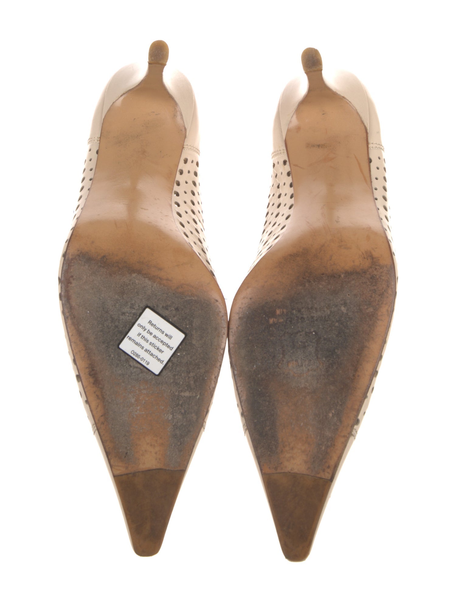 Stuart Weitzman Leather Lasercut Accents Pumps