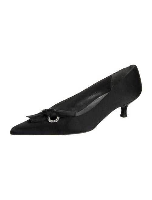 Stuart Weitzman Satin Bow Accents Pumps