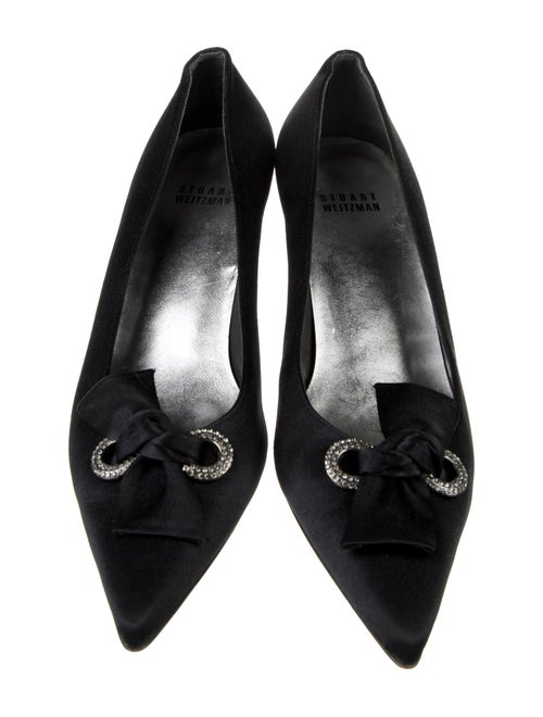 Stuart Weitzman Satin Bow Accents Pumps