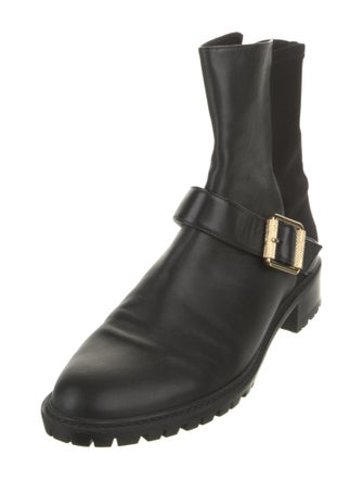 Stuart Weitzman Leather Moto Boots