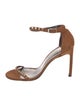 Stuart Weitzman Suede Studded Accents Sandals