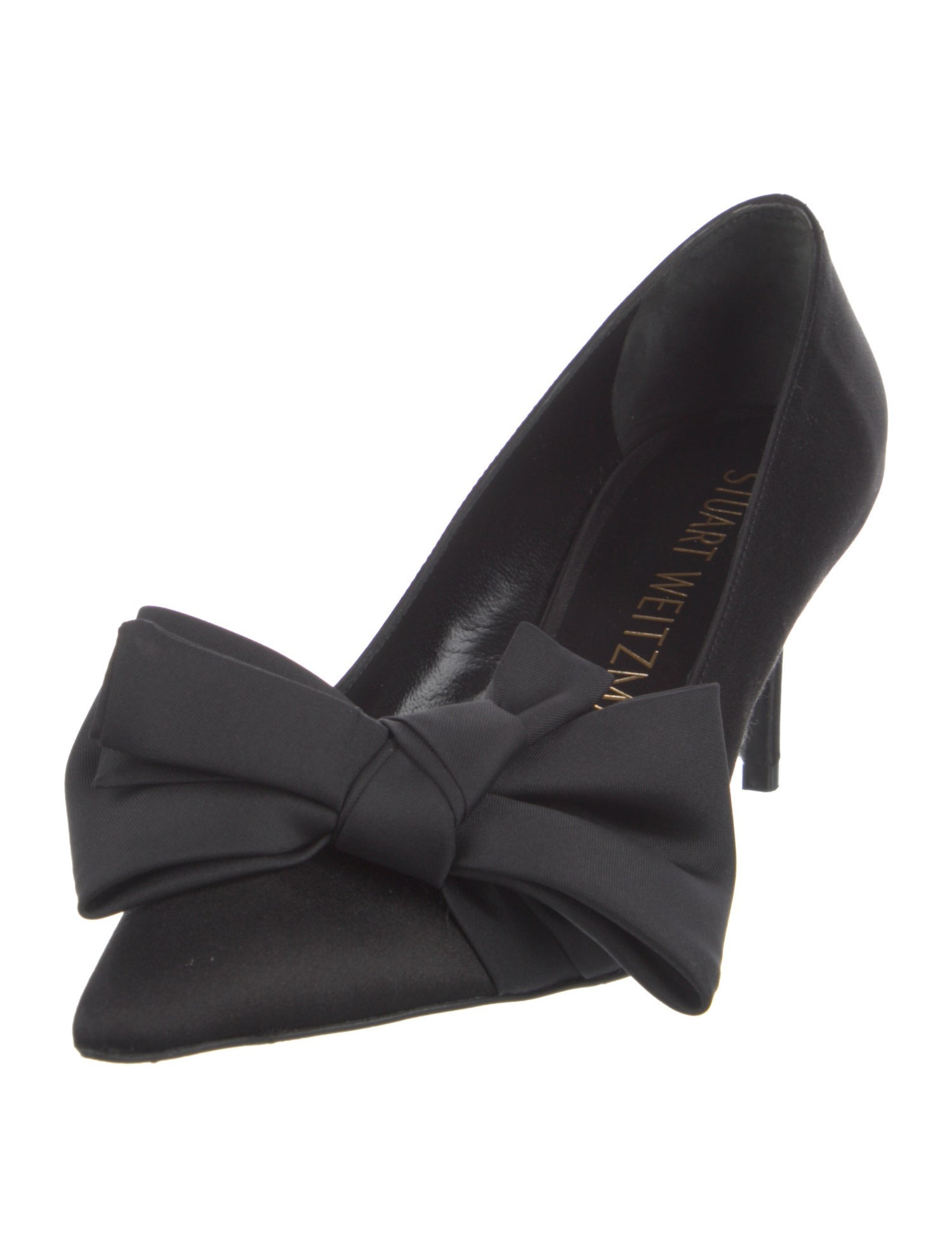 Stuart Weitzman Satin Bow Accents Pumps