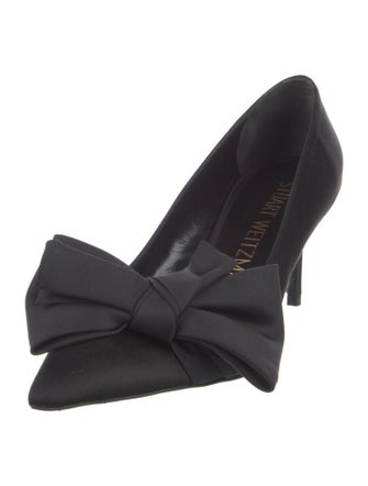 Stuart Weitzman Satin Bow Accents Pumps