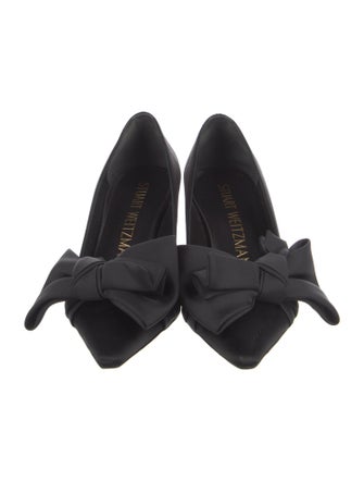 Stuart Weitzman Satin Bow Accents Pumps