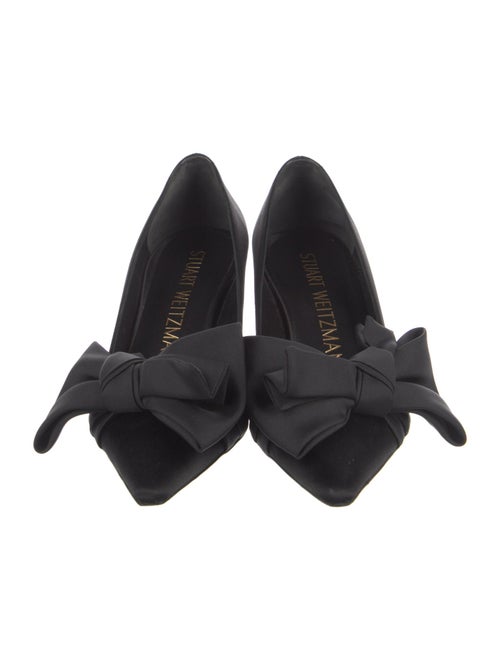 Stuart Weitzman Satin Bow Accents Pumps