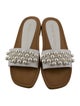 Stuart Weitzman Leather Beaded Accents Slides