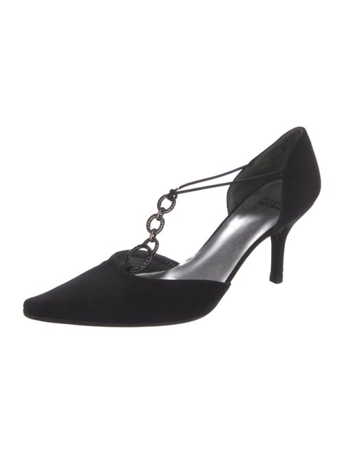 Stuart Weitzman Crystal Embellishments T-Strap Pumps