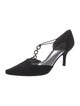 Stuart Weitzman Crystal Embellishments T-Strap Pumps