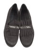 Stuart Weitzman Suede Chain-Link Accents Loafers
