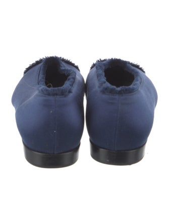 Stuart Weitzman Satin Raw-Edge Trim Ballet Flats