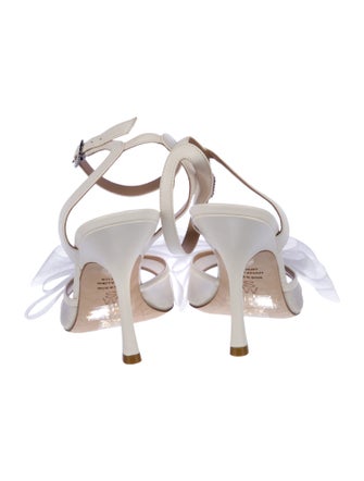 Stuart Weitzman Leather Mesh Accents Slingback Sandals