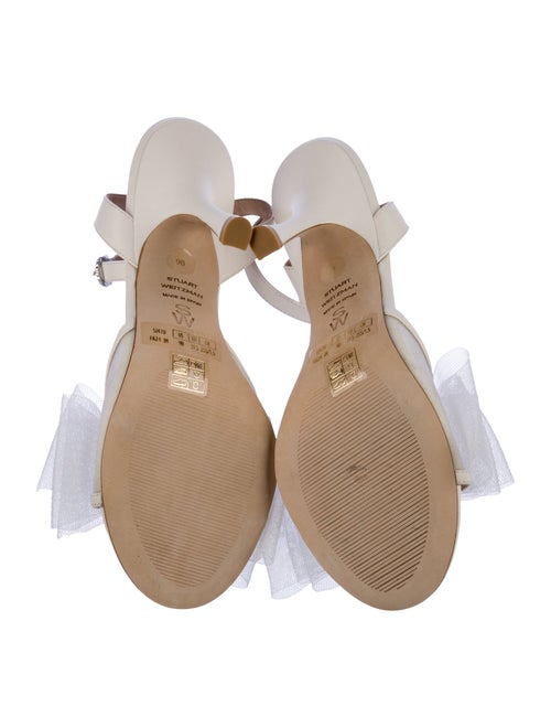 Stuart Weitzman Leather Mesh Accents Slingback Sandals