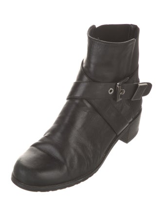 Stuart Weitzman Leather Moto Boots