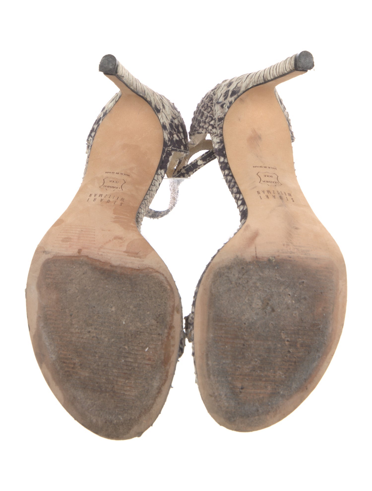 Stuart Weitzman Leather Animal Print Sandals