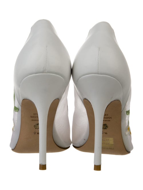 Stuart Weitzman Floral Print Embroidered Accent Pumps