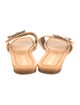 Stuart Weitzman Leather Crystal Embellishments Slides