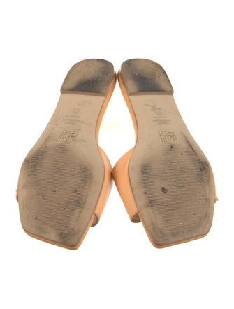 Stuart Weitzman Leather Crystal Embellishments Slides